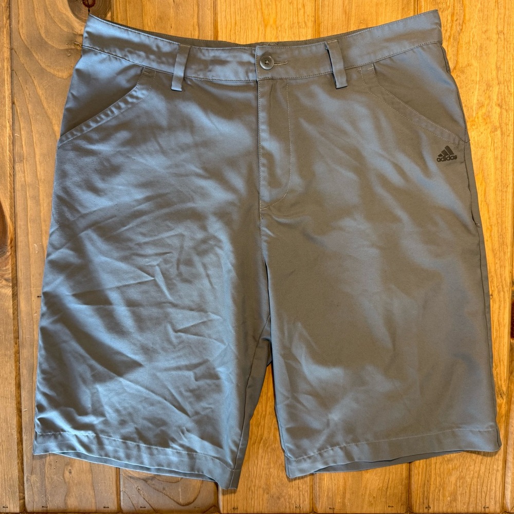 Adidas Men's Slate Gray Flat Front Shorts